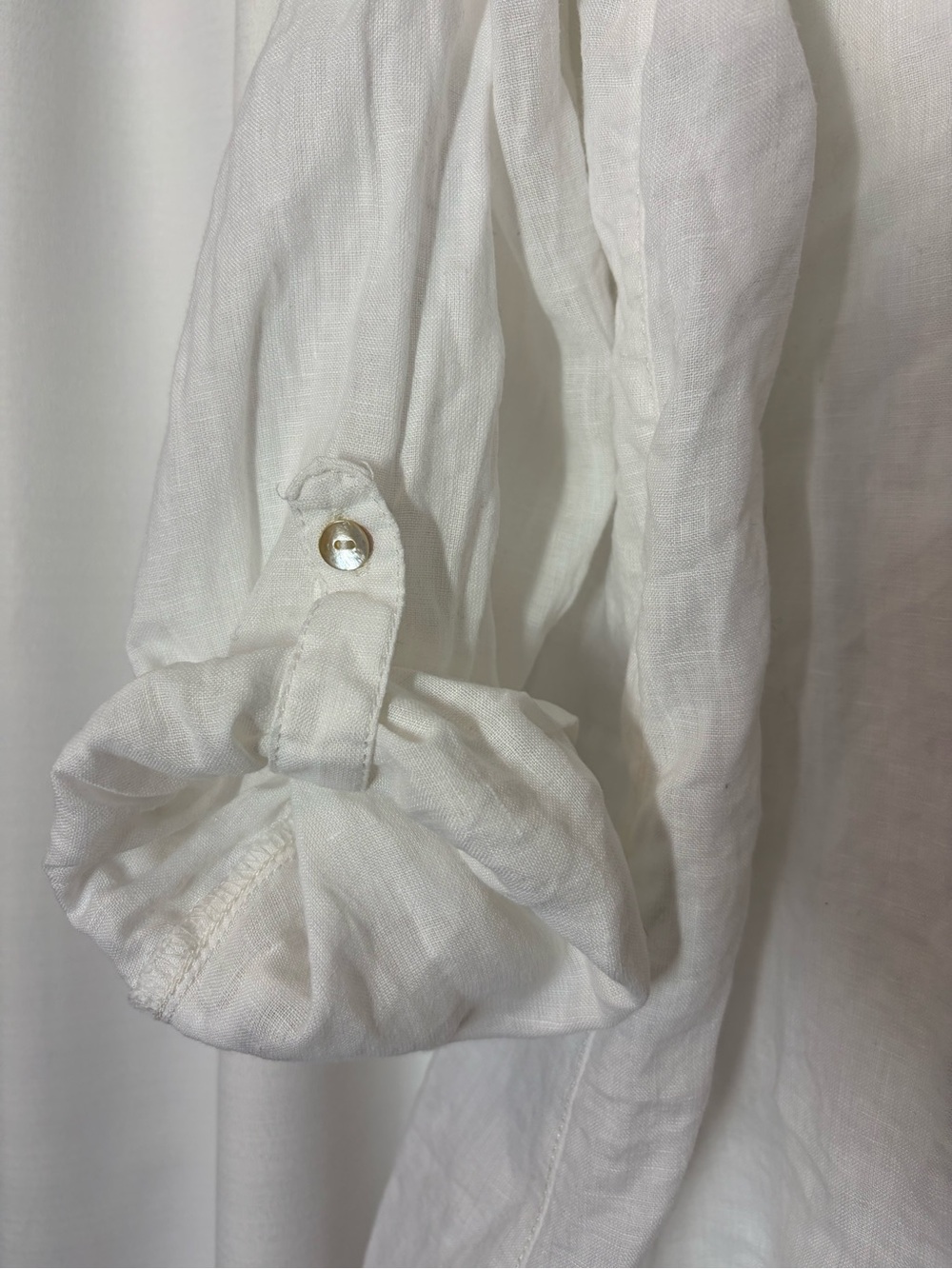 Sigrid Olsen Button Up Blouse Top Linen White Coastal Beachy Preppy Summer XL - Picture 5 of 10